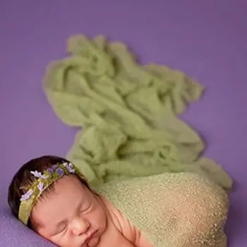 Nou-Născut Se Întind Fire De Mohair Întinde Înveliș Foto Recuzită Moale, Flexibil Liber Țese Și Textura De Cauciuc Wrapper