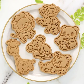 Animale de Desene animate drăguț Tigru, Panda, Koala Hipopotam Biscuit Mucegai DIY Cookie-uri de Copt Instrumente de Bucatarie Acasă Apăsați Coace Matrite