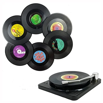 6colors Vinil Disc roller-Coastere Cu disc de Vinil Jucător Titular Creative Cupa Antialunecare Tampoane