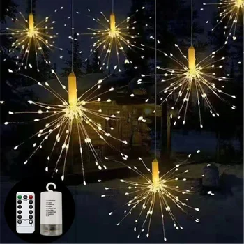 Baterie Dus De Papadie Șir De Lumini Impermeabil Sârmă De Cupru Ghirlanda De Crăciun, Focuri De Artificii Lumini Fairy Garden Decor Nunta