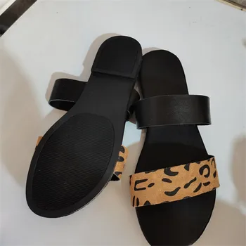 Femei Sandale de Vară 2021 Noua Moda de sex Feminin PU Toc Plat Alunece de Pe Deget de la picior Deschis Doamnelor Pantofi de Fete în aer liber, Papuci de casă Plus Dimensiune 36-43