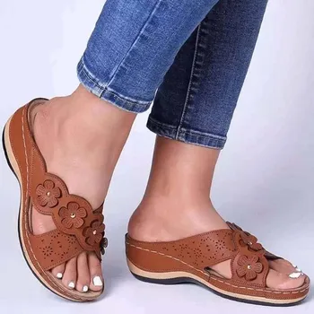 Femei Sandale Noi Casual Pantofi De Vara Pentru Femeie Peep Toe Papuci Moi Jos Pene De Pantofi Pentru Femei Tocuri Sandalias Mujer Plus Dimensiune