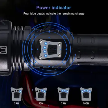 5 Moduri de Puternic 10000lm 500M XHP90/100/120/160 LED cu Zoom Lanterna Camping Lanterna USB/ Incarcator Auto Power Bank 18650 26650