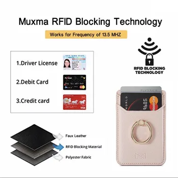 Noi Anti RFID Portofel de Blocare Inel de Telefon Mobil Soclu Card Holder din Piele PU ID-ul de Card de Credit Geanta Portofel Caz Autocolant Stea Telefon