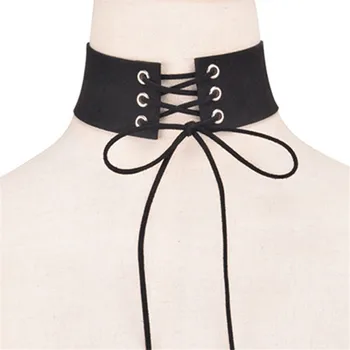PENGBIN Stilul Punk Colier Retro Manual Gotic Guler Larg de Bijuterii de Catifea Cravată Colier Pentru Femei Și Fete