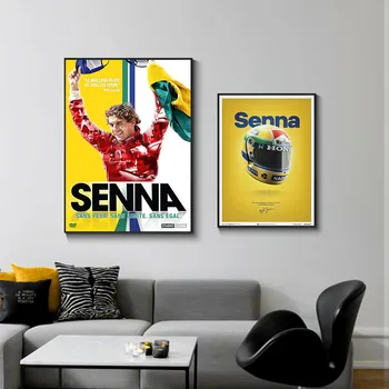 Ayrton Senna F1 Formula de Legenda Stele Campion Masina de Curse Panza Pictura de Epocă Poster de Arta de Perete Poza pentru Decor Acasă Cuadros