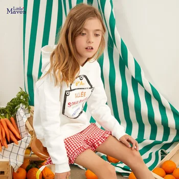 Puțin Maven 2021 Noua Moda Alb Tricou Fete pentru Copii Haine Frumoase pentru Copilul Moale si Confortabil Costum copii pentru Copii