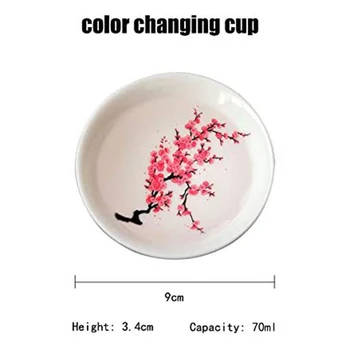 Sakura Cupa Dragul Schimba Culoarea cu apă Rece/Apă Caldă-Vezi Piersic Flori de Cires Floare Magic Sakura Blossom Castron de Ceai