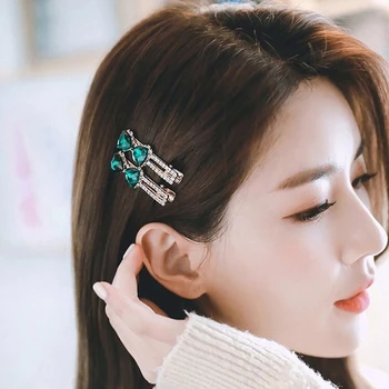 De înaltă Calitate Femei Ac de păr Zircon Fata Ornament de Par Dulce Minunat Arc de Cristal Duckbill Clip coreeană de Moda de sex Feminin Ac de păr