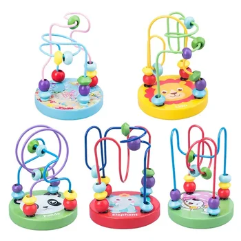 Montessori Din Lemn, Jucarii Din Lemn, Cercuri De Sârmă Șirag De Mărgele Labirint Roller Coaster Educative Puzzle-Uri Din Lemn Băieți Fete Copil Jucărie 6+ Luni