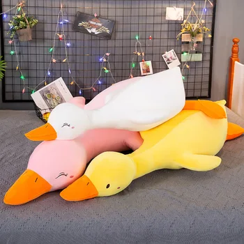 Noul Gigant Moale Rață Jucărie De Pluș Umplute De Animale Desene Animate Papusa Pui De Somn Lung Perna Iubiți Perna Cadouri