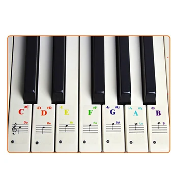 37/49/61/88 Culoare Transparent Pian Autocolante Electronic Tastatură Cheie Pentagrama Autocolant Cu Note De Pian Simbol Taste Alb
