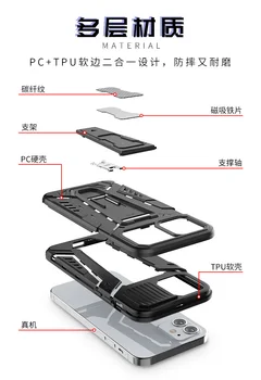 Telefon Caz Pentru iPhone X XS XR 11 12 Pro Mini Max 6 6S 7 8 Plus SE 2020 Anti-toamna Grea de Protecție Inel Invizibil suport Capac