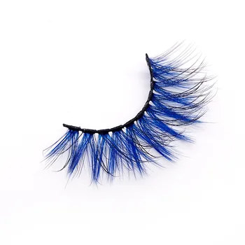 3D False, Gene Colorate Albastru Naturala Nurca Reale pufos Stil Eye lash Extension Machiaj Cosplay Colorate Geană