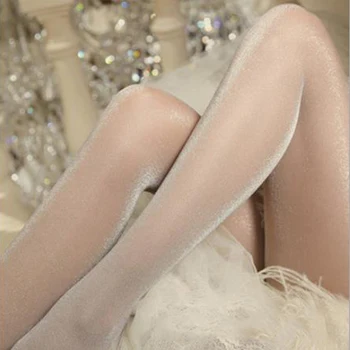 Ciorapi Dresuri Ciorapi de Moda Sexy de Culoare Argintiu 1 BUC Femei Fete sex Feminin de Îmbrăcăminte de Înaltă Calitate, Subțire Solid Strălucitor Anti