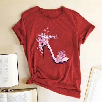 Femeie tricouri de Vara Desene animate Fluture Mare-Ochi Pantofi de Imprimare cu Mânecă Scurtă T-shirt Cămașă Femei Topuri femei t-shirt