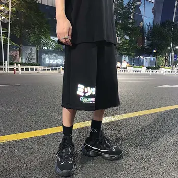 Vara coreeană de Moda Casual, Hip-hop pentru bărbați Shorts pentru Bărbați Streetwear Baschet Smiley Grafic de Imprimare pantaloni Scurți Plaja Hawaii pantaloni Scurți de sex Masculin