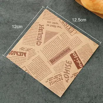 100pc engleză Model de Alimentare Sac de Hârtie rezistentă la Grăsimi Sandwich Gogoasa Pâine Pungă de Hârtie de Copt Accesorii de Nunta de Decorare