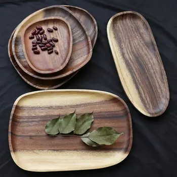 5 Dimensiunea De Lemn Set De Plăci De Lemn Natural Vas De Porțelan Tort Desert Farfurie De Servire Sushi Japonez Placa De Lemn Tacamuri