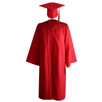 Rochie de absolvire Culoare Solidă Închidere cu Fermoar Unisex V Gatului Maneca Lunga Plisata Robă Lungă, Pălărie Set Plus Dimensiune школьная форма 2021