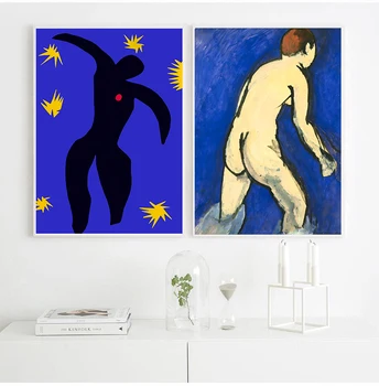 Rezumat Acasă Decor Panza De Pictura De Artă Francez Henri Matisse Albastru Postere Hd Imprimare Imagine Perete Pentru Camera De Zi
