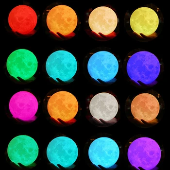 16 Culoare USB 5V RGB Camera de zi de Decorare Iluminat de Noapte Lumina Lunii Lampă de Lavă Moon 3D Magnetic Plutitor Lampa de Masa Craciun