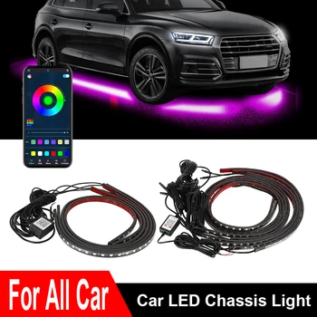 APP de Control RGB Multicolor LED Benzi Flexibile Masina Underglow LED Șasiu Auto Neon Atmosferă de Lumină care Curge rezistent la apa
