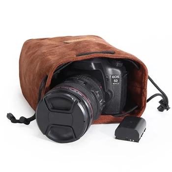Portabil Geanta Foto DSLR Canon Universal Cordon Saci de Mână Pânză Impermeabilă Sac Obiectiv pentru Nikon Sony Pentax Camera de Caz