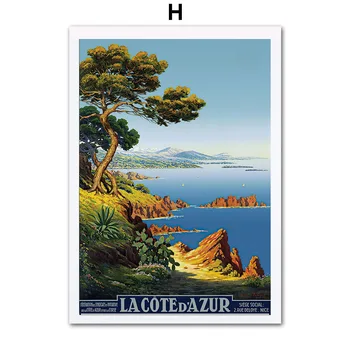 Vintage Lume Peisaj Natural Arta de Perete Abstract Panza Pictura Plaja Insula Scăldat de Soare Postere si Printuri Imagine Decor Acasă