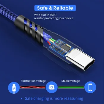 Tip C Cablu Pentru Huawei P30 Pro Încărcare Telefon Mobil Sârmă C Cablu USB Pentru Samsung S8 S9 S10 Tip C Încărcător, Cabluri de Încărcare Rapidă