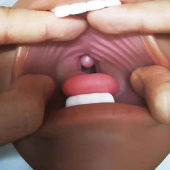 2021 Fierbinte Artificiale 3D Gura de sex Masculin Masturbator Real Adanc pe Gat Oral Cana Cu Limba sex fara preludiu Buzunar pentru Adulti Jucarii Sexuale pentru Barbati