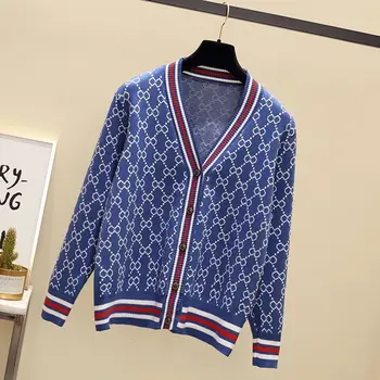 Femei tricotate cardigan jacheta 2021 primăvară și de toamnă nou stil coreean liber retro jacquard exterior pulover subtire trend