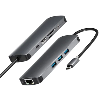 C USB HUB Cu Multi USB 3.0, HDMI, Adaptor Dock Cu RJ45 PD Taxa TF/SD Pentru MacBook Pro Tablet PC Cu Tip C, Laptop Tip C HUB