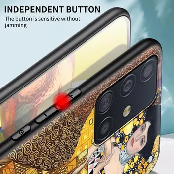 Noapte înstelată Klimt Sarutul Caz de Telefon pentru Samsung Galaxy A50 A10-70 A30 A40 A20s A10s A10e A80 A90 A51 5G Capac Soft Shell