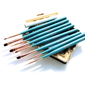 BQAN Unghii Arta Perie de Design Pictura poloneză Perie UV Gel de Unghii Draw Pen Instrumente Cap Rotund de culoare Roz, Cu Mâner de Metal Capac de Stilou