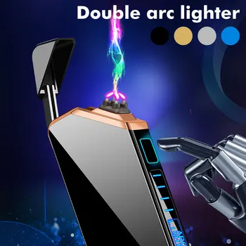 Dublu arc electric bricheta USB reîncărcabilă cu plasmă bricheta nefumători vânt fără flacără brichetă cu cutie de ambalare