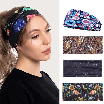 Întinde Moda print Floral pentru Femei Sport Yoga Bentita Vintage Hairband Fete Pălării Leopard Eșarfă Rula Bandaj de Păr Accessori