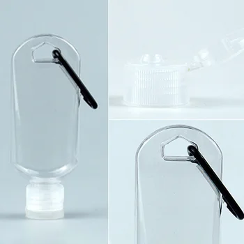 1buc 30ml 50ml Reîncărcabile Sticla de Plastic Carabină Sticla Cu Cârlig Pentru Recipientul de Călătorie Mână Sanitizerd Titularul Breloc Nou