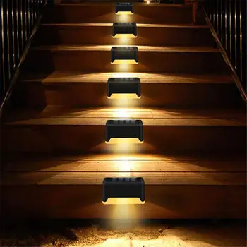 8/4BUC LED Solar Scara Lampă în aer liber, Gard, Lumina, Lumini de Gradina Cale Curte Patio Pași Lămpi Solare Lumina de Noapte IP55 rezistent la apa