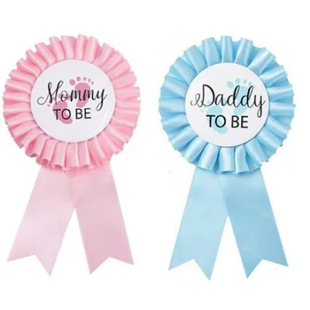 Copil de Dus Decoratiuni Mami Să Fie și Tata Să Fie Albastru/roz Insigna Set Curea de Umăr Gen de Copil Dezvăluie Cadou de Ziua de nastere Primul Favoruri