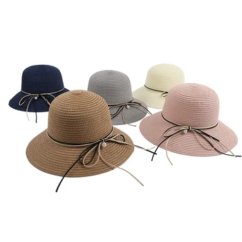 De vânzare la cald fată simplă pliabil largă pălărie de paie în aer liber, protectie UV plaja femei pălărie de vară doamna de călătorie pălărie