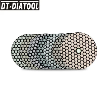 DT-DIATOOL 1set/7pcs amestecat nisipul Uscat de Rășină de Diamant Bond Lustruire Tampoane Pentru Marmura Granit Flexibil de Șlefuit cu Disc Dia 4INCH