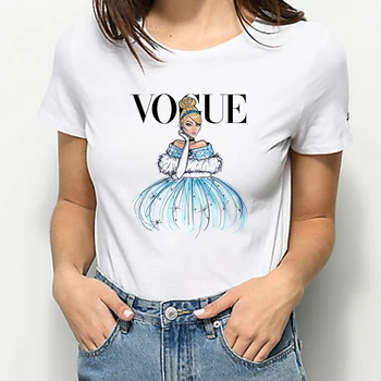 O-Gât Estetica Tricou Disney Printesa Tiana si Broscoiul Print Casual cu Maneci Scurte Funny T-shirt Femei Topuri Harajuku Tricou