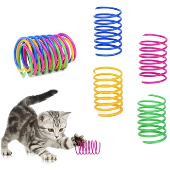 4buc Cat de Primavara Colorate Jucării de Plastic Bobina Arcuri Spirale pentru Pisica Pisoi Animale de companie de Interior Active Sănătoasă Juca Accesorii pentru animale de Companie Set
