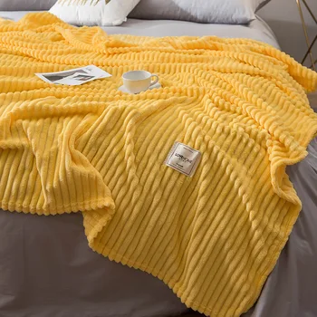 De înaltă calitate flanel cald Galben Pături Pentru Paturi Arunca pătură Canapea decor de Călătorie Acoperi Pătură
