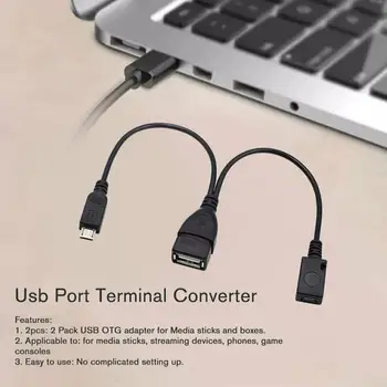 2 bucăți Port USB Adaptor Terminal Cablu OTG Pentru Foc Gen 3 Stick-ul al 2-lea Port sau Convertor de Foc TV Terminal USB M0X5
