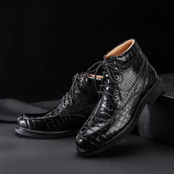 Barbati Casual Nou Martin Cizme Stil Britanic Crocodil Burta Nunta de Piele Pantofi Mocasini Luxe Mens Adidasi Zapatos De Hombre