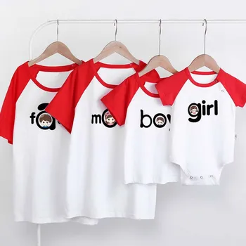 Noua Familie de Vară de Potrivire Haine Tatăl Mama Băieți Fete scrisoare de imprimare T-shirt pentru Copii coreean Haine de Bumbac