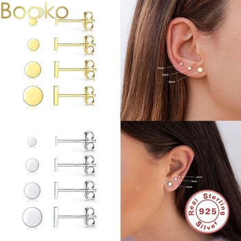 BOAKO 3Pcs/Set Geometrie Stud Cercei pentru Femeile Stele Mici Rotunde Cercei Piercing S925 Argint 2021 Tendință de Bijuterii