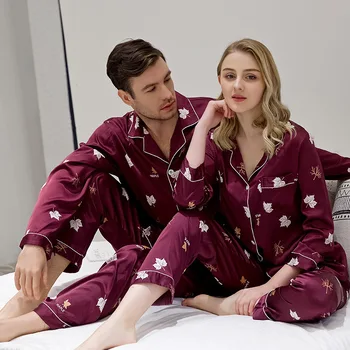 De lux costum Pijama Două Seturi de Pijama Satin de Matase Pijamas Dulce Sleepwear Acasă Costum de Pijama Pentru Iubitul Femeie Iubitorii de Haine